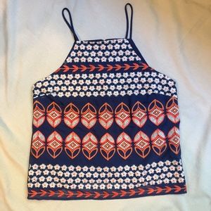 Nordstrom Navy and Coral Tank